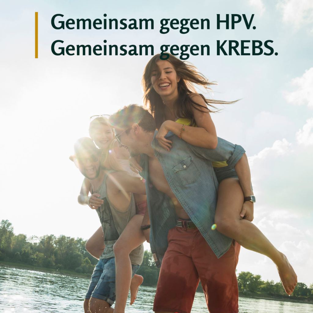 Banner der Website: Gemeinsam gegen HPV. Gemeinsam gegen Krebs.